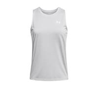 Under Armour Camiseta sin mangas Tech Tank Twist Mujer ligera para entrenar, gris halo/blanco/blanco