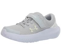 Under Armour Tenis de Correr Unisex para niños preescolares Surge 4 con Cierre Alternativo, (100) Halo Gray/White/Iridescent, 12.5 Little Kid