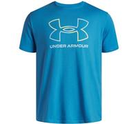 Under Armour Top de Manga Corta UA Foundation para Hombre, Azul éter/Amarillo sónico/Stream, S, Azul éter/Amarillo sónico/Stream, S