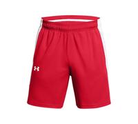 Under Armour UA Baseline Short Pantalones holgados con bolsillos para hombre, pantalones cortos deportivos para jugar al baloncesto, color rojo/blanco/blanco