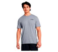 Under Armour UA Bball Logo Court SS Camiseta de manga corta para hombre, camiseta estampada para jugar al baloncesto, color gris acero claro/negro