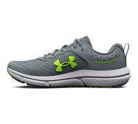 Under Armour UA BGS Assert 10 Zapatillas para correr de niño, ligeras zapatillas de deporte, color gris grava/azul glaciar/verde lima brillante