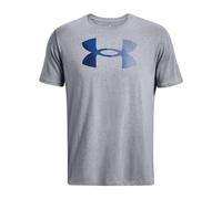 Under Armour UA Big Logo Fill SS Camiseta de deporte para hombre, suave camiseta de manga corta con logotipo, color gris acero claro/negro/azul real