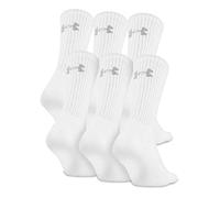 Under Armour UA Charged Cotton 2.0 Crew Calcetines, Hombre, Blanco (White), MD