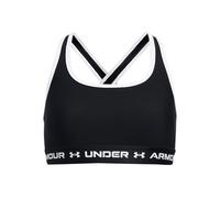 Under Armour UA Crossback Mid Bra Sostén deportivo para mujer, sujetador top con espalda cruzada y copas extraíbles, color negro/negro/rosa fuerte