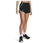 Under Armour UA Fly by - Pantalones Cortos de 7,6 cm, Color Negro, Verde y Reflectante, Talla MD