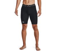 Under Armour UA HG Armour Long Shorts Pantalones deportivos cortos, shorts para hombre transpirables y de secado rápido, color negro/blanco