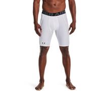 Under Armour UA HG Armour Long Shorts Pantalones deportivos cortos, shorts para hombre transpirables y de secado rápido, color blanco/negro