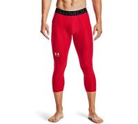 Under Armour UA HG Armour Mallas 3/4 para Hombre, cómodas y Resistentes, 3/4, Pantalones de Entrenamiento Ligeros y elásticos con Ajuste de compresión, Rojo (600)/Blanco, M