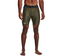 Under Armour UA HG Armour Shorts Pantalón de deporte corto para hombre, ligero short de hombre de secado rápido, color verde marino/blanco