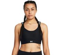 Under Armour UA Infinity High Bra Sostén deportivo para correr, sujetador cruzado en la espalda para mujer, color negro/blanco