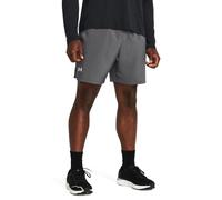 Under Armour UA Launch 7'' Short Pantalones cortos deportivos con interior transpirable para hombre, shorts deportivos muy ligeros, color gris brezo/gris brezo/reflectante