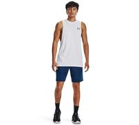 Under Armour UA Left Chest Cut Off Tank Chaqueta, Blanco y Negro, L para Hombre