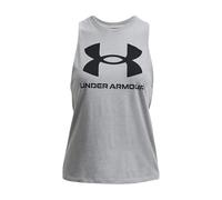 Under Armour UA Live Sportstyle Tank Top Camiseta sin mangas para mujer, camiseta de deporte de secado rápido, color gris acero medio/negro/negro
