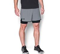 Under Armour UA Qualifier 2-In-1 Short Corto, Hombre, Gris, SM
