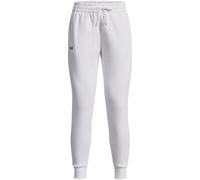Under Armour UA Rival Fleece Jogger Pantalones Deportivos, Mujer, Blanco y Negro, L