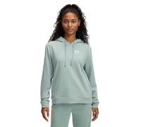 Under Armour UA Rival Terry Hoodie Camisa, Verde sílice/Blanco, S para Mujer