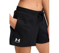 Under Armour UA Rival Terry Short Pantalones Cortos, Negro y Blanco, M para Mujer