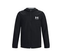 Under Armour UA Sportstyle Windbreaker Chaqueta cortavientos ligera para niño, chaqueta deportiva para correr, color negro/negro/gris