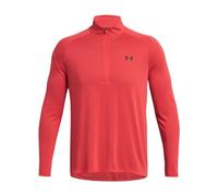 Under Armour UA Tech 2.0 1/2 Zip Camiseta de manga larga para hombre, camiseta con cremallera media de secado rápido, color rojo/negro