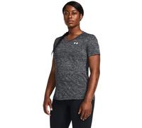 Under Armour UA Tech SSV Twist Camiseta de manga corta para mujer, camiseta de deporte cómoda, color negro/blanco