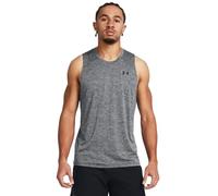 Under Armour UA Tech Tank Camiseta sin mangas para hombre, camiseta de hombre sin mangas para correr, color gris brezo/blanco