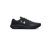 Under Armour UA W Charged Pursuit 3, zapatos de deporte para mujer, ligeras y flexibles deportivas para mujer, color negro/negro/plateado metálico