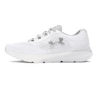 Under Armour UA W Charged Rogue 4 Deportivas de mujer para correr, ligeros zapatos de deporte para mujer, color blanco/gris halo/plateado metálico