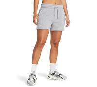 Under Armour Rival Fleece Short Pantalones cortos deportivos para mujer, shorts de mujer cómodos y ligeros, color gris claro jaspeado/blanco