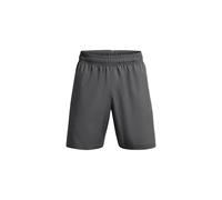 Under Armour UA Woven Wdmk Shorts Pantalones cortos deportivos para hombre, cómodos shorts deportivos transpirables, color gris brezo/blanco