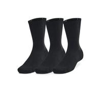Under Armour Unisex-Adult Training Cotton Crew Socks 3 Pack, (001) Black/Black/White, Large