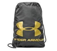 Under Armour Unisex Ozsee Sackpack, Bolsa de deporte resistente al agua con cierre de cordón seguro, Mochila deportiva y duradera para actividades al aire libre y viajesBlack / / Metallic Gold,OSFA