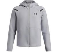 Under Armour Unstoppable Tech - Sudadera con capucha y cremallera completa para niños, gris/negro., 9-10 años