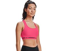 Under Armour Womens Crossback Mid Impact Sports Bra, Cerise (653)/Black, X-Small