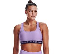 Under Armour Women's Crossback Mid Impact Sports Bra , Octane (566)/Jet Gray , Small