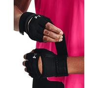 Under Armour Women's Mesh HB 2PK Guantes sin dedos para mujer, guantes de mujer para entrenar, color negro/negro/plateado