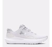 Under Armour UA W Charged Surge 4 Deportivas de mujer, ligeras y transpirables zapatillas para correr, color blanco/neblina distante/plateado metálico