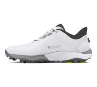 Under Armour Zapato de golf ancho Drive Pro para hombre, (100) Blanco/Blanco/Metálico Gun Metal, 10 Wide