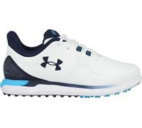 Under Armour Zapatos de golf Drive Fade sin pinchos para hombre, (101) Blanco/Capri/Azul marino medianoche, 42.5 EU, 3026922