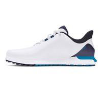 Under Armour Zapatos de golf Drive Fade sin pinchos para hombre, (101) Blanco/Capri/Azul marino medianoche, 45 EU