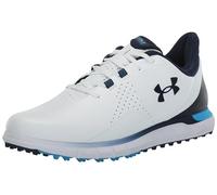 Under Armour Zapatos de golf Drive Fade sin pinchos para hombre, (101) Blanco/Capri/Azul marino medianoche, 45.5 EU