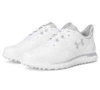 Under Armour Zapatos de Golf Drive Fade sin Pinchos para Hombre, (102) Blanco/Blanco/Plateado Metálico, 43 EU