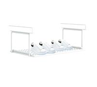 Under Cabinet Shoe Organizer | Tiered Storage Shelf, Compact Space-Saving Design, Durable Construction | Versatile Use For Closet Entryway Pantry Laundry Room Desk | Stylish Home Organization Solution