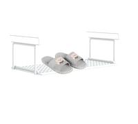 Under Cabinet Shoe Organizer | Tiered Storage Shelf, Compact Space-Saving Design, Durable Construction | Versatile Use For Closet Entryway Pantry Laundry Room Desk | Stylish Home Organization Solution