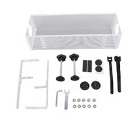 Under Desk Cable Management Tray, Carbon Steel Side Round Hole Trapezoidal Tray, Desk Cord Organizer for Study, Office, Metal Cable Management Tool (White)