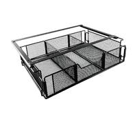 Under Desk Drawer - Organizador de almacenamiento metálico oculto, Slide Out Under Table Tray, Divided Pencil Box, Adhesive Mounted Holder, Compact Stationery Container, Space Efficient Supply