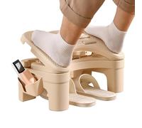 Under Desk Footrest, Ergonomic non-slip Foot Stool, 17,72 x 9,65 x 6,3 pulgadas, Portable Footrest Massage Features, Adjustable Height, Comfort and Support for Birthday (Beige)