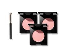 Under Eye Brightener - Corrector de ojos con pincel, polvo brillante contra las ojeras, hidratante y fácil de mezclar, perfecto para maquillaje natural (3 unidades, 2,8 g)