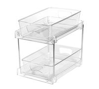 Under Kitchen Sink Organizer - 2 Tier Pull Out Storage Drawer for Home Use | Metal Frame with Sliding Basket Design, Space Saving Cabinet Organizer for Bathroom Pantry Laundry Office Vanity