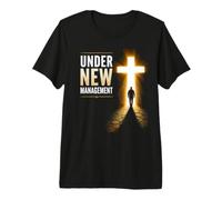 Under New Management - Christian Faith Graphic with Cross Camiseta Premium